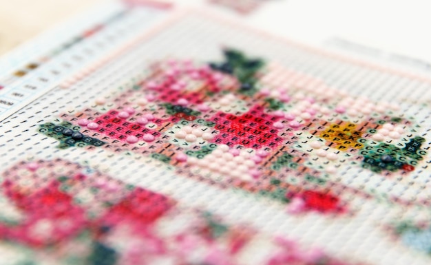 Detaliu cusătură în cruce